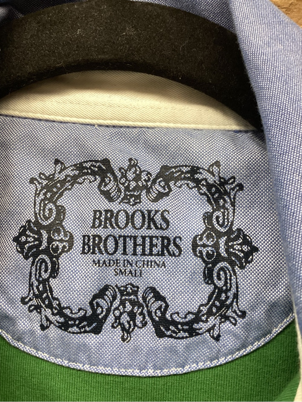 Polo-Style Striped Rugby Sweater - Green & Navy - Picture 4 of 7